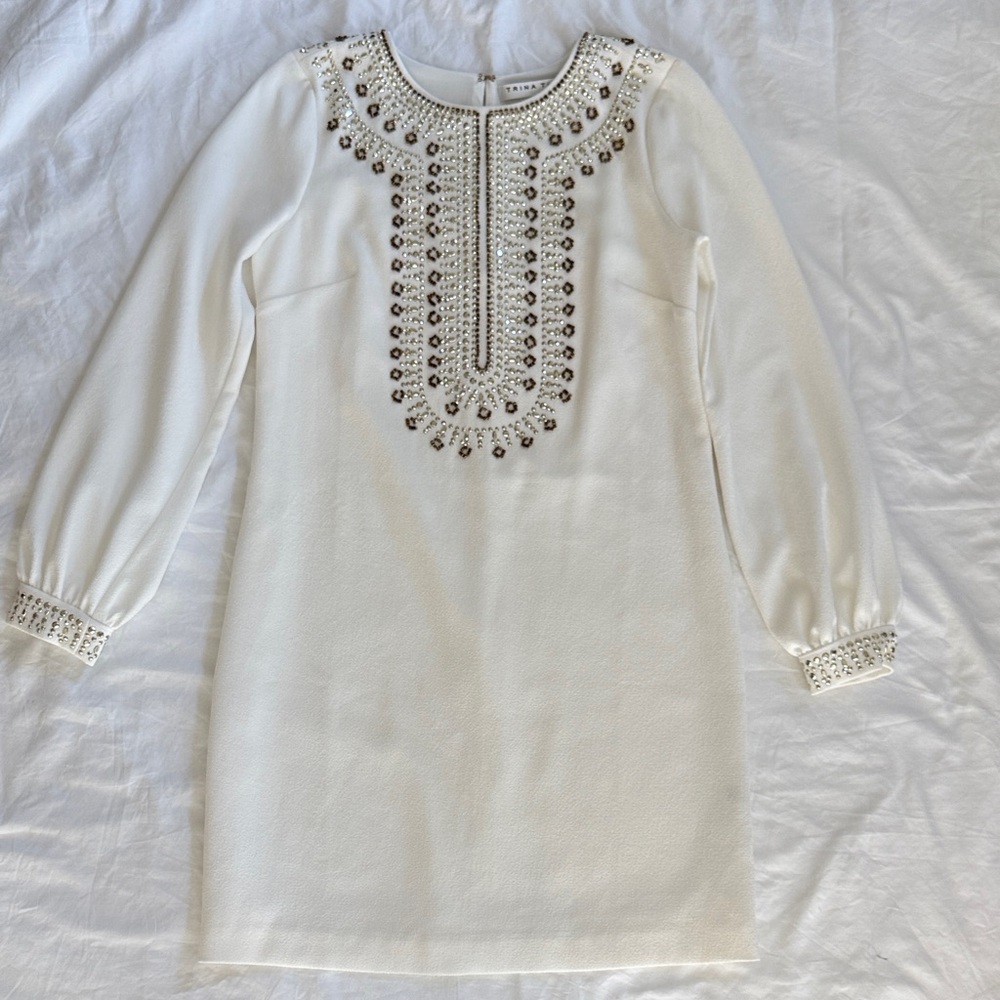 Trina Turk White Sequin Dress Sz 2
